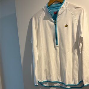 Women’s White Magnolia Lane Masters Pullover with Blue Trim